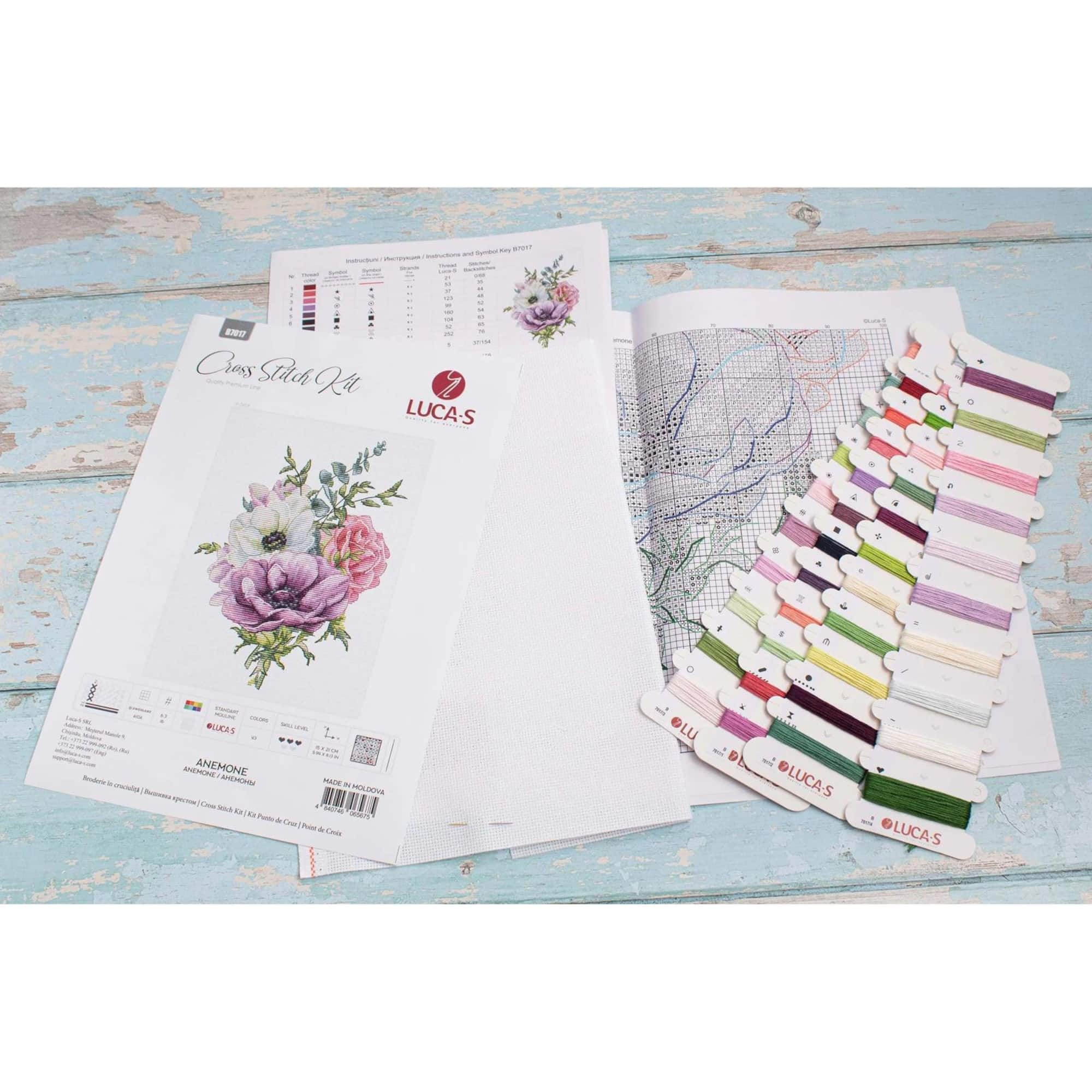 Luca-S Anemone Counted Cross Stitch Kit